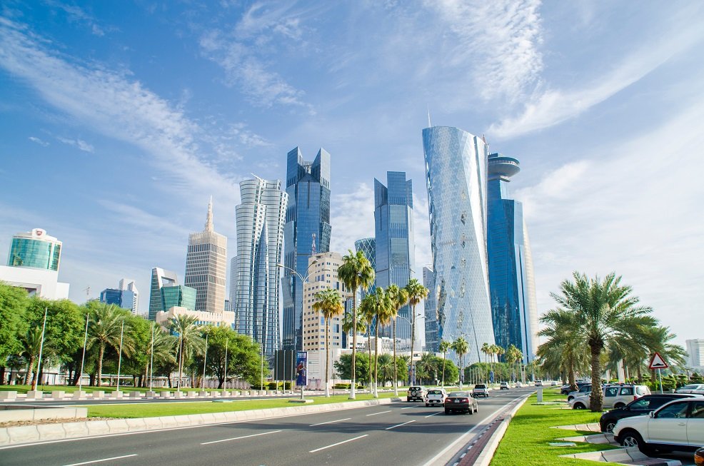 Doha,,Qatar,-,Dec,9:,Doha's,Corniche,In,West,Bay